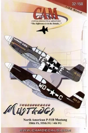 Shop Nu Sticker North American P-51B Mustangs (2) 43-6523 YF-E 358FS/355FG Lt Charles Blair with D-Day stripes 43-6437 WD-C 4FG Col.Don