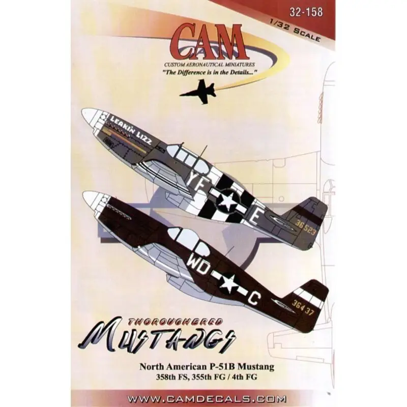 Shop Nu Sticker North American P-51B Mustangs (2) 43-6523 YF-E 358FS/355FG Lt Charles Blair with D-Day stripes 43-6437 WD-C 4FG Col.Don