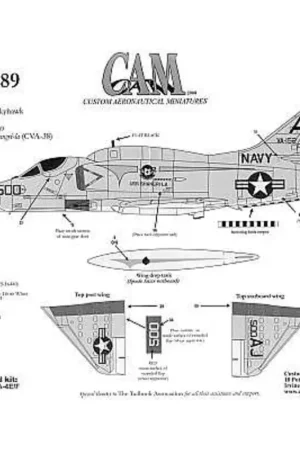 Sticker Douglas A-4E (1) 150001 AJ/500 VA-152 Wild Aces CAG USS Shangri-La 1970 Decal Betrouwbaar