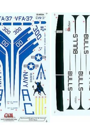 Sticker McDonnell Douglas F/A-18C (1) 164240 AC/300 VFA-37 Bulls USS Dwight D. Eisenhower 1994 double sheet Bestseller