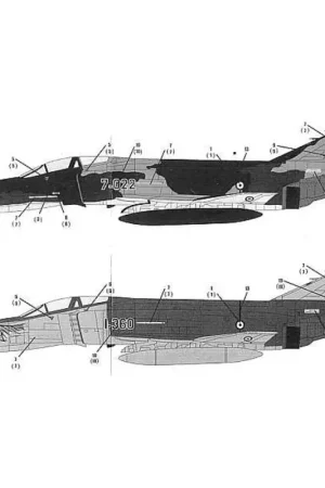 Rechtstreeks Van De Fabrikant Sticker F-4E Phantom (4) Turkish Air Force 7-022 171 Filo SEA camouflage schemes 1992 I-360 111 Filo Hill grey camouflage scheme