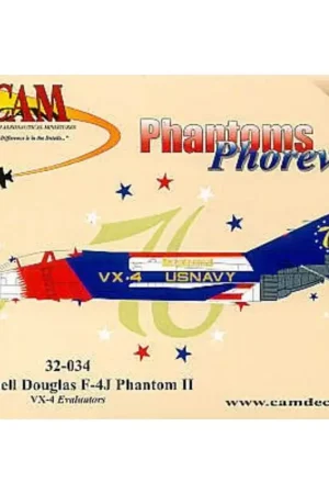 Finale Uitverkoop Sticker F-4J Phantom (1) 153088 VX-4 Evaluators 1976 Bi-Centennial. Overall red/white/blue paint job with Eagles head on nose