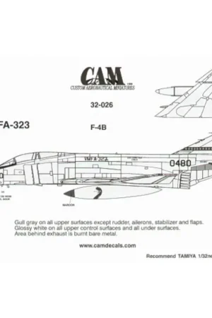 Sticker F-4N Phantom 150480 NK/100 VMFA-323 Death Rattlers CAG USS Coral Sea Decal Laatste Kans