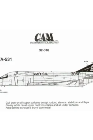 Sticker F-4N Phantom 153050 EC/10 VMFA-531 Grey Ghosts Decal Must-Have