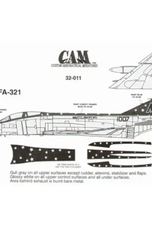 Sticker F-4B Phantom 151007 MG/6 VMFA-321 MARTD ANDREWS Decal Weekendaanbieding