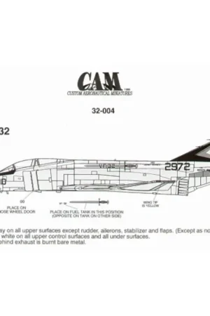 Sticker F-4B Phantom 152972 AB/200 VF-32 Swordsmen USS JFK CAG Decal Must-Have