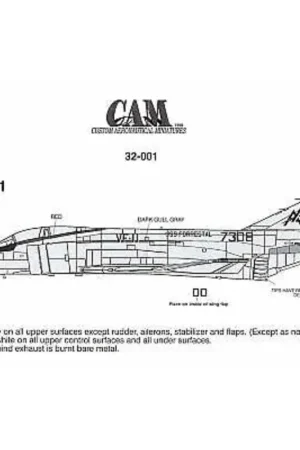 Meest Verkocht Sticker F-4J Phantom 157308 AA/100 VF-11 Red Rippers CAG USS Forrestal Decal
