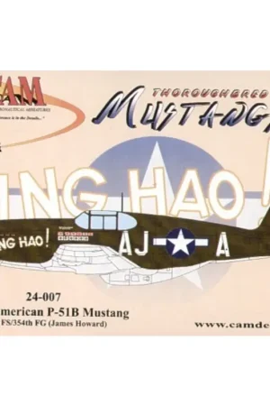 Laatste Versie Sticker North American P-51B Mustang (1) 36315 AJ-A 356FS James Howard Ding Hao! Decal