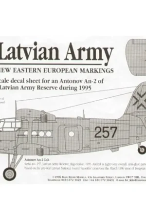Beperkt Aanbod Sticker Antonov An-2 (1) No 257 Latvian Army Reserve 1995 Decal