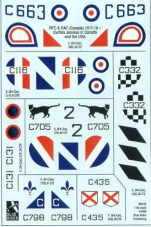 Sticker Curtiss Jenny (7) Nos 84 and 85 Canadian Training Squadrons Decal Aanbieding