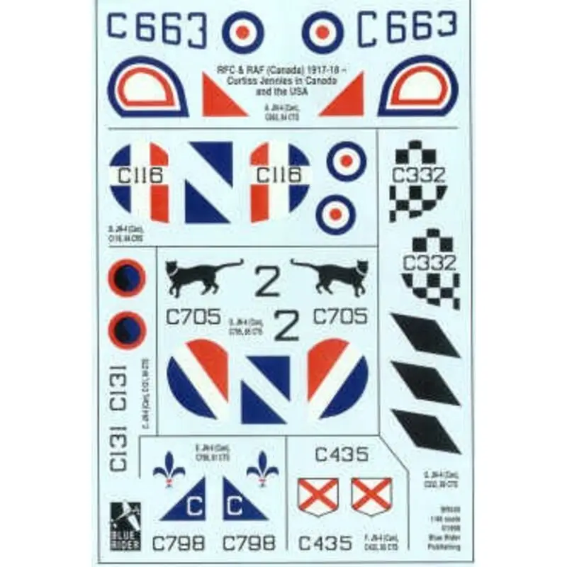 Sticker Curtiss Jenny (7) Nos 84 and 85 Canadian Training Squadrons Decal Aanbieding