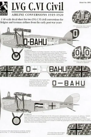 Must-Have Sticker LVG C.VI Belgian & German Civil Airlines 1919-1920 Decal