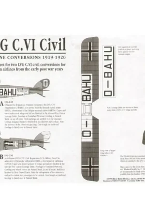 Sticker LVG C.VI Civil 191-20. O-BAHU Belgian SNETA No 30 DLR (forerunner of Lufthansa Nieuw