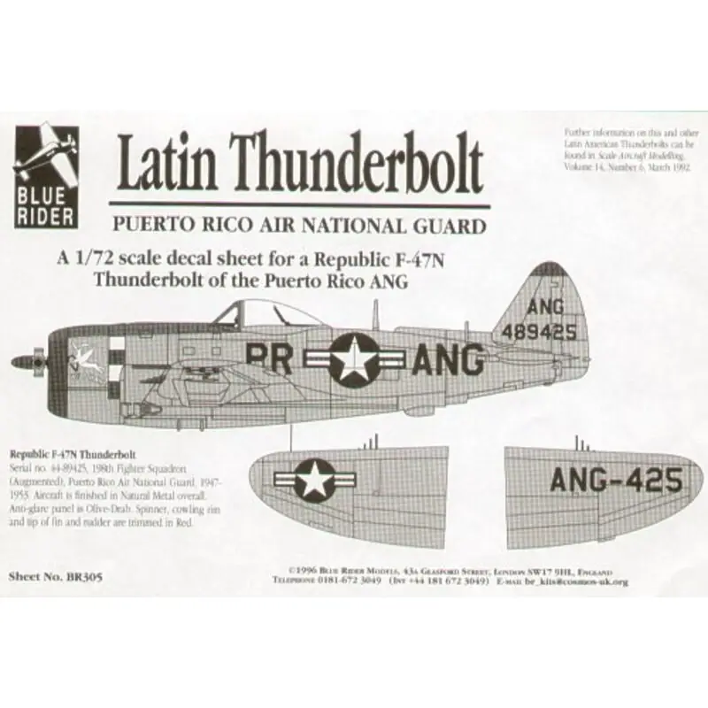 Sticker Republic P-47N Thunderbolt (1) 489425 Puerto Rico ANG 1947 Decal Koop Online