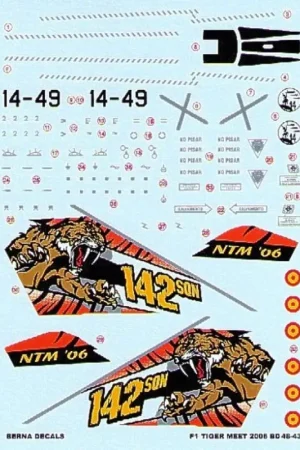 Sticker Dassault Mirage F-IM Ala de Caza 14 14-49 Nato Tiger Meet 06 Albacete (1 decoration) Weekendaanbieding