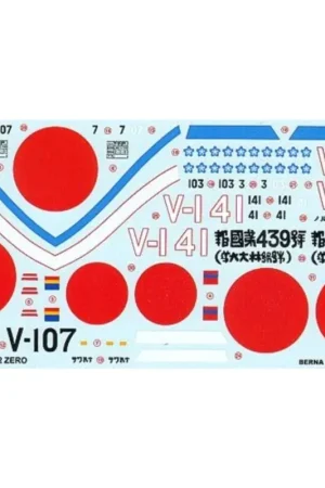 Uitverkoop Sticker Mitsubishi Zero A6M2 Model 21 (3) V-103 or V-107 Pilot Saburo Sakai 1941-42 Bali 1942 Yoshisuke Arita