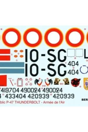 Sticker Republic P-47D Thunderbolt bubbletop in French service (4) 433404GM 1/21 Artois 419704 GC 1/10 Cercle de Chasse de Paris Veilige Betaling