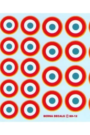 Sticker French National Insignia/Roundels Armée de l′air 1943-82 diameter from 17 to 22 mm Beste Prijs