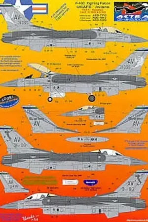 Koop Online Sticker Lockheed Martin F-16C Aviano. 89-201616 Air Force 87-0351 31OSS 89-2137 31 OG Flagships. All May 2000