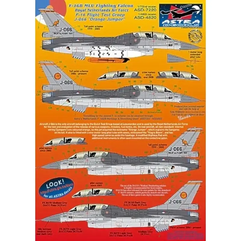 Sticker General Dynamics F-16B MLU Fighting Falcon Royal Netherlands Air Force Decal Betaalbaar