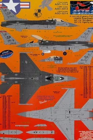 Uitverkoop Sticker Lockheed Martin F-16C/Lockheed Martin F-16D Fighting Falcon USAFE Spangdalen. (Updated version of ASD3203)