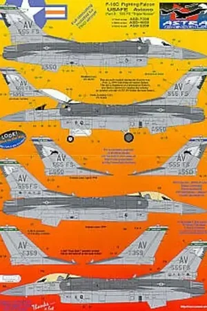 Sticker Lockheed Martin F-16C Aviano Part 2. 89-2016 16 Air Force 88-550 555FS Triple Nickel Flagship 2 versions pre 1999 89-203 Snelle Levering