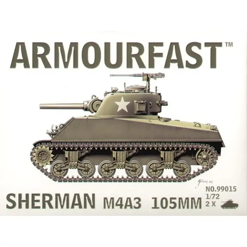 M4A3 Sherman 105mm gun: the pack includes 2 snap together tank kits Schaalmodel Korting