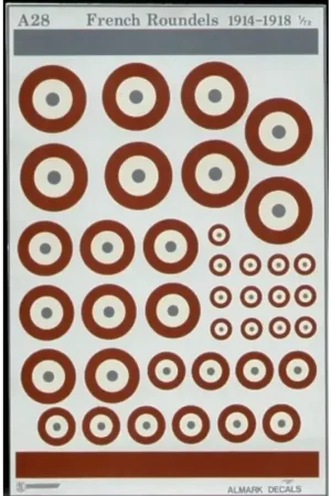 Goedkoop Sticker French WWI National Insignia/Roundels various sizes Decal