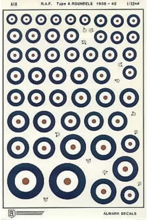 Express Levering Sticker RAF Type A National Insignia/Roundels 1938-45. 25 to 84 (RAF roundels) Decal