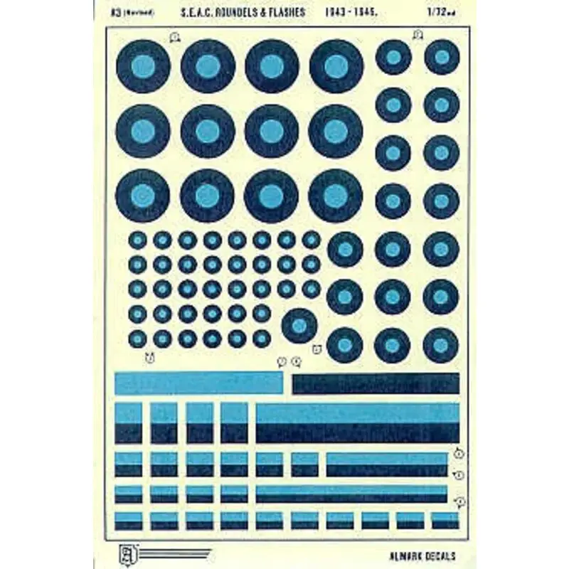Sticker SEAC National Insignia/Roundels and Fin Flashes for fighters and medium size aircraft (RAF roundels) Shop Nu