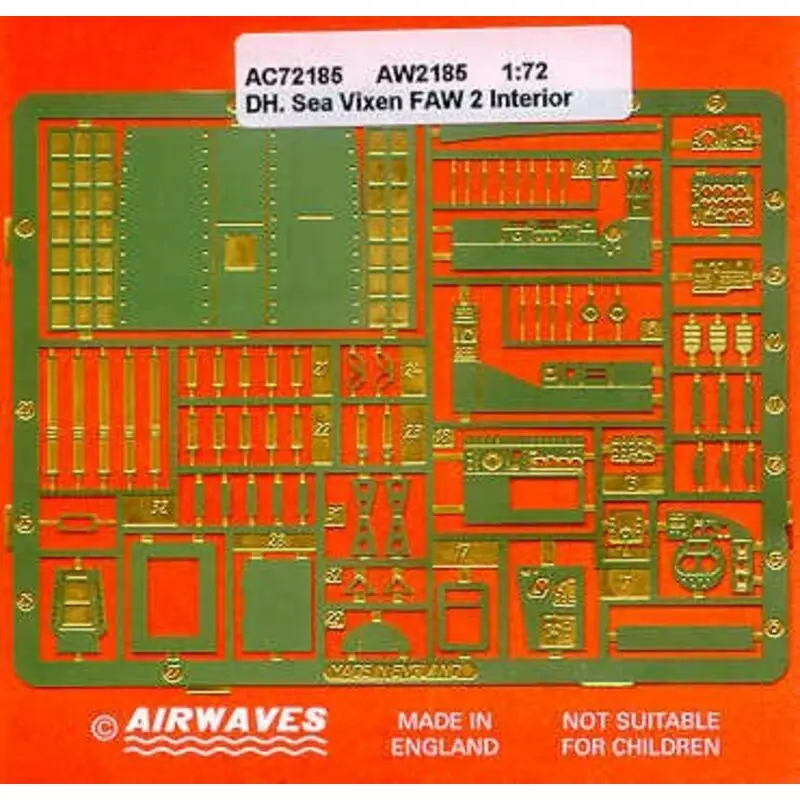 de Havilland Sea Vixen FAW.2 interior (toebehoren voor modelbouwsets van FROG Novo and Revell etc) Uitverkoop