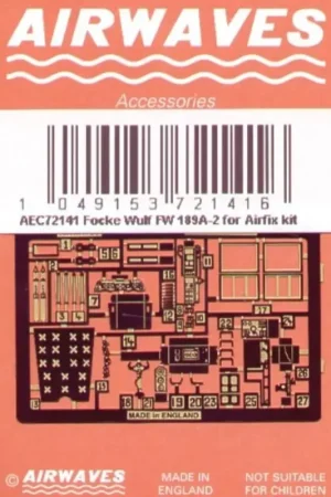 Actieprijs Focke Wulf Fw 189A-2 (toebehoren voor modelbouwsets van Airfix) Accessoire