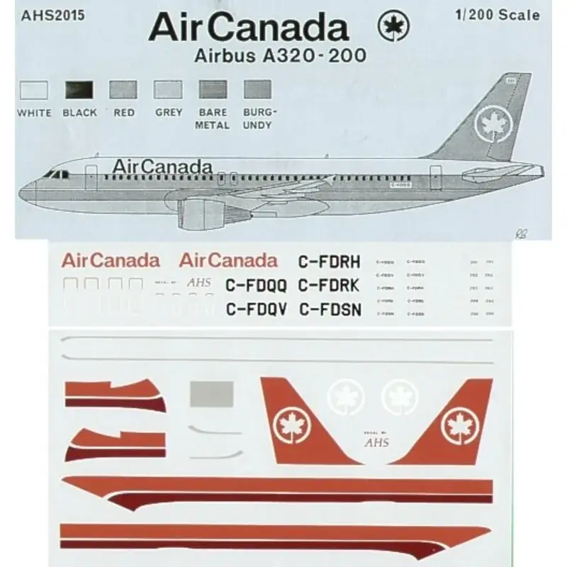 Express Levering Sticker Airbus A320-200 Air Canada Decal