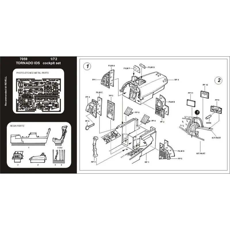 Uitverkoop Panavia Tornado IDS cockpit (toebehoren voor modelbouwsets van Revell) Accessoire