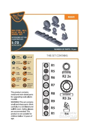 MiG-23ML, MLD, P, MLAE wheel set Actieprijs