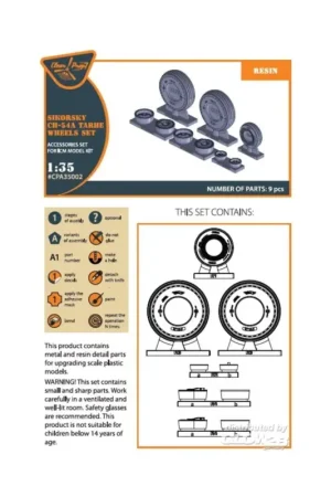 CH-54A Tarhe wheel set for ICM kits Populair