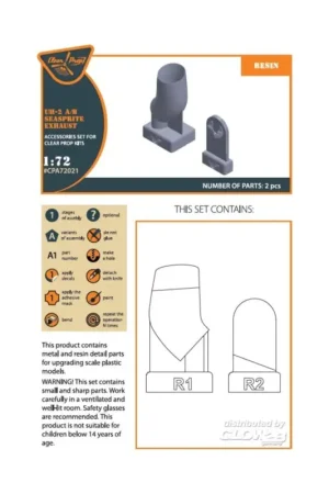 UH-2 A/B SEASPRITE resin exhaust for CP kit CP72002 Beperkt Aanbod
