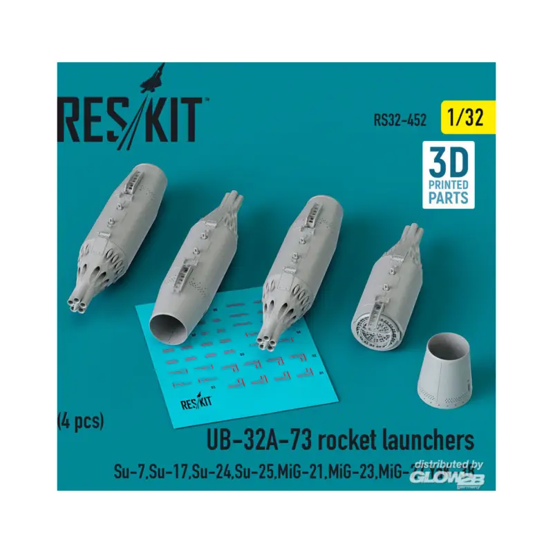 UB-32A-73 rocket launchers (4 pcs) (Su-7, Su-17, Su-24, Su-25, MiG-21, MiG-23, MiG-27, YaK-38) (3D Printed) Meest Verkocht