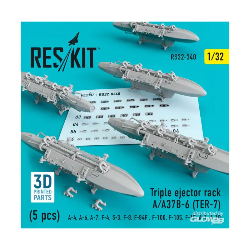 Gereduceerde Prijs Triple Ejector Rack A/A37B-6 (TER-7) (5 pcs) (A-4, A-6, A-7, F-4, S-3,F-8, F-84F, F-100, F-105, F-15, A-1, A-10)