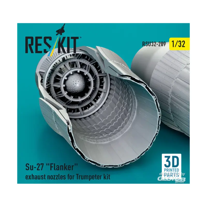 Su-27 Flanker exhaust nozzles for Trumpeter kit (3D Printed) Nieuw