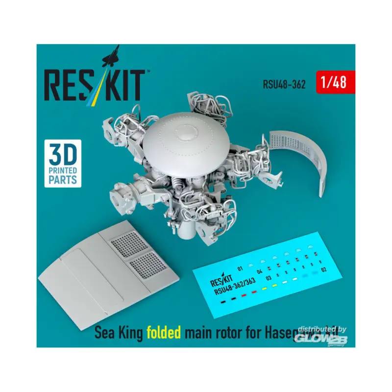 Beperkt Aanbod Sea King folded main rotor for Hasegawa kit (3D Printed)