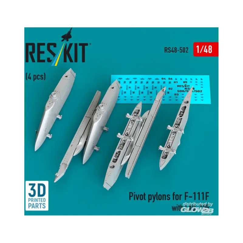 Pivot pylons for F-111F with LAU-105 (4 pcs) (3D Printed) Koopje