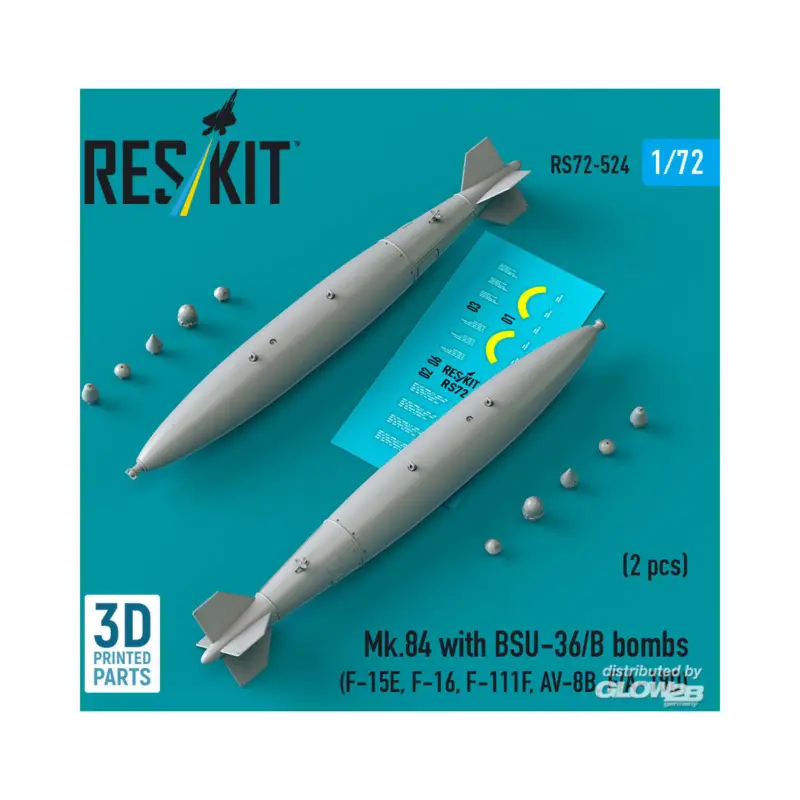 Weekendaanbieding Mk.84 with BSU-36/B bombs (2 pcs) (F-15E, F-16, F-111F, AV-8B, F/A-18D) (3D Printed)