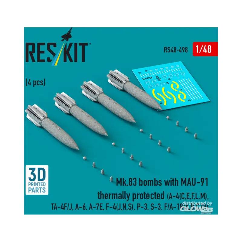 Mk.83 bombs with MAU-91 thermally protected (4 pcs) (A-4(C,E,F,L,M), TA-4F/J, A-6, A-7E, F-4(J,N,S), P-3, S-3, F/A-18(A,B,C,D)) Speciale Aanbieding