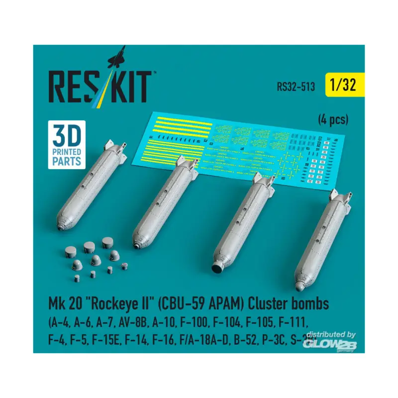 Gecertificeerd Mk 20 Rockeye II (CBU-59 APAM) Cluster bombs (A-4, A-6, A-7, AV-8B, A-10, F-100, F-104, F-105, F-111, F-4, F-5, F-15E, F-14, F-1