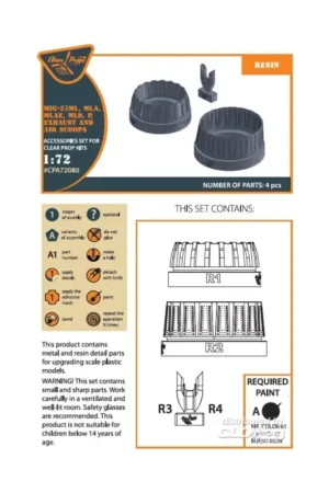 MiG-23ML, MLD, P, MLAE Exhaust and air scoops for CP kits Beperkt Aanbod
