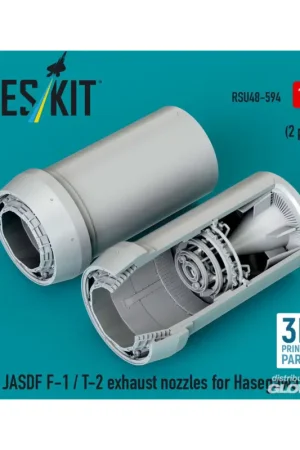 JASDF F-1 / T-2 exhaust nozzles for Hasegawa kit (3D Printed) Tijdelijk Beschikbaar