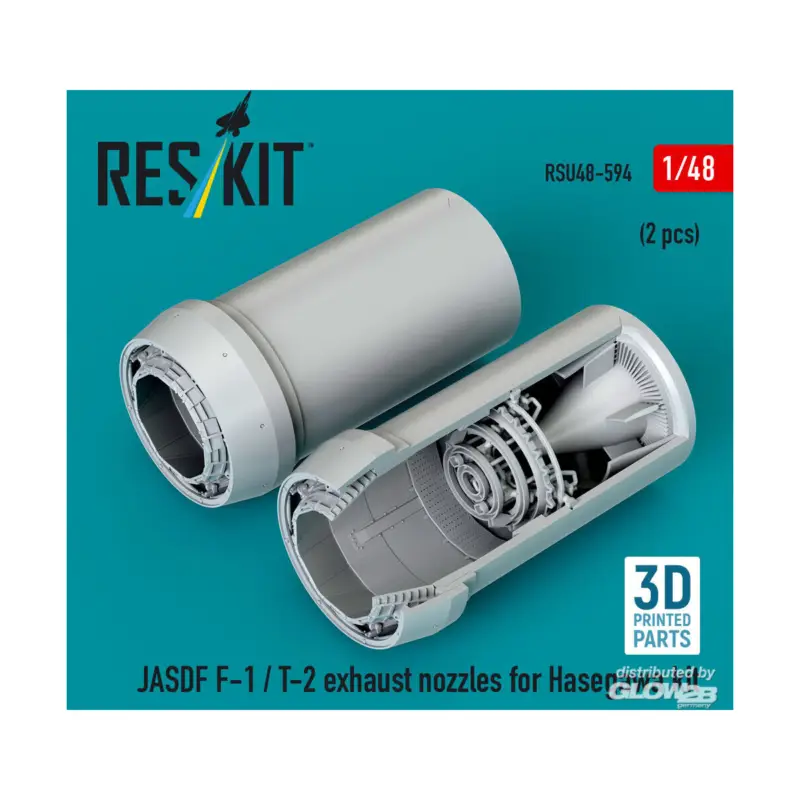 JASDF F-1 / T-2 exhaust nozzles for Hasegawa kit (3D Printed) Tijdelijk Beschikbaar