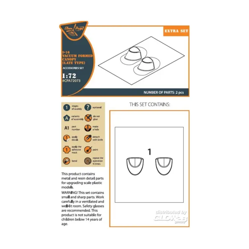 Bestseller I-16 vacuum formed canopy (late version) for CP kit