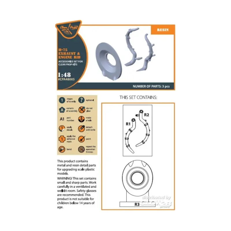 Koop Vandaag Hawk H-75 M/N/O resin exhaust for CP kits CP4803/CP4804